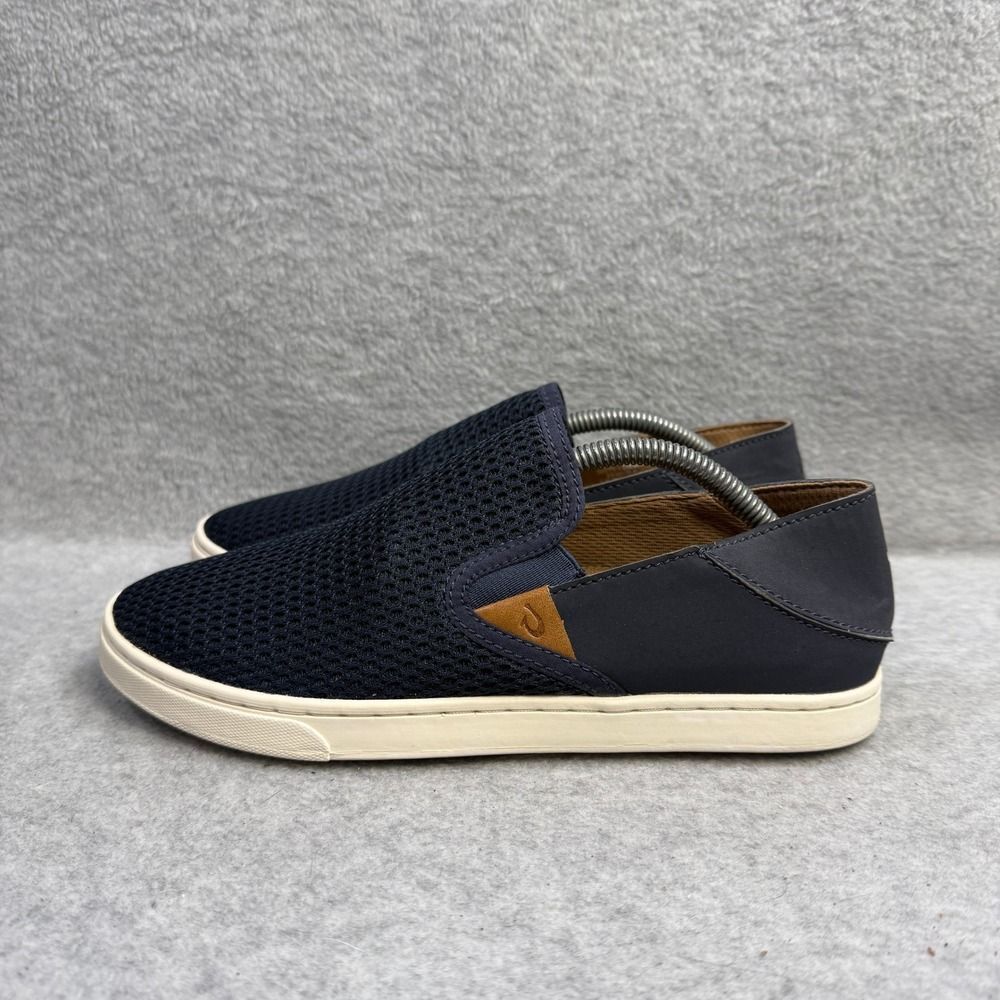Olukai Womens Shoes Size 7 Pehuea Navy Blue Slip On Low Top Comfort Sneakers